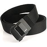 Zchkg EDC Nylon Ratchet Belt, Slide Web Belt with Automatic Slide Buckle Adjustable Trim to Fit Gift Men Dress Pant Oxfords(Black)