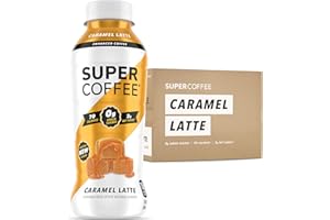 SUPER COFFEE, Keto Protein Coffee (0g Added Sugar, 10g Protein, 70 Calories) [Caramel] 12 Fl Oz, 12 Pack | Iced Smart Coffee - SoyFree GlutenFree