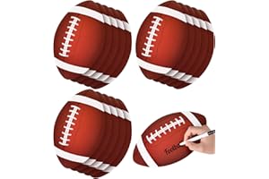 KINYFY 15 Pcs Football Cutouts, 11.8 x 7.1 Inches Ball Shape Paper Cuts with Glue Points, Football Bulletin Board Decorations for Game, Birthday, Sports-Themed Parties