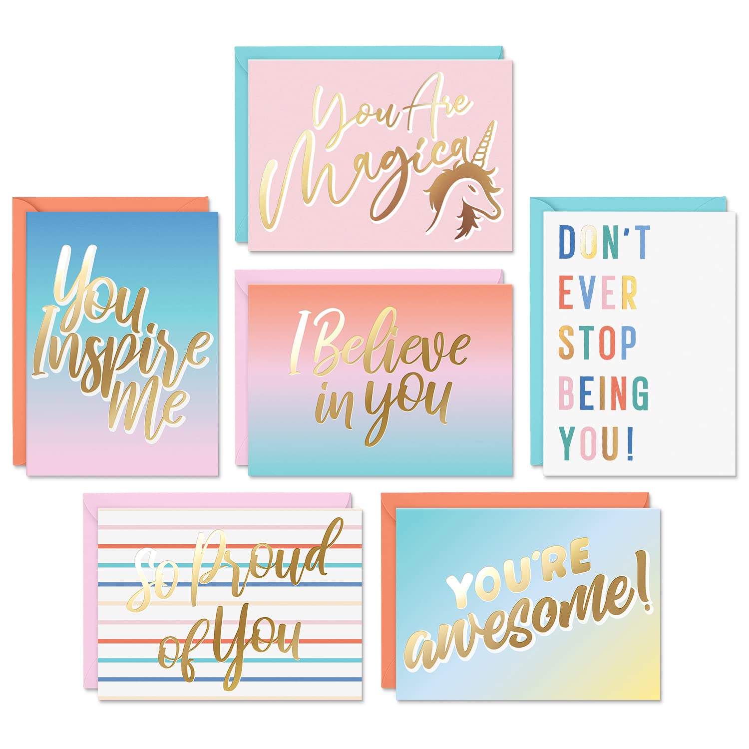 Sweetzer & Orange Boxed Encouragement Cards with Envelopes, set of 24 Inspirational sheets with Envelopes for Positive Affirmations and Motivational Quotes! Inspirational Greeting Cards