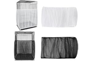 HKYLRAT 2 Pack Bird Cage Seed Catcher, Adjustable Birdcage Cover Bird Cage Seed Catcher,Prevent Scatter and Mess, Soft Airy C