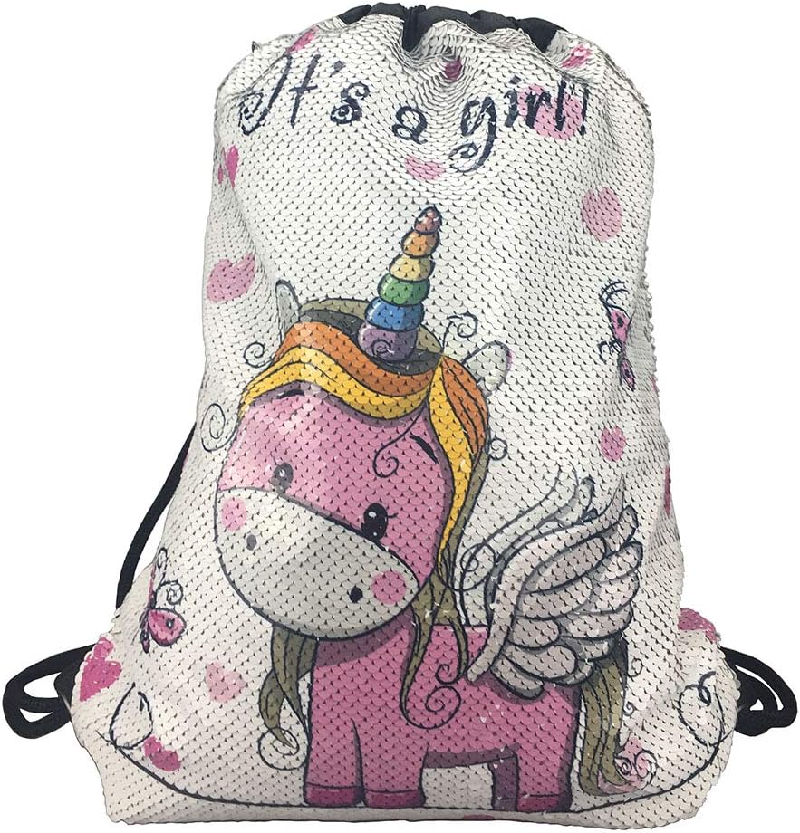 Fandicto Mermaid Sequin Drawstring Bags Unicorn Pineapple Bags for Girls Women Party Supplies