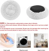 Nepfaivy Calming Dog Cat Donut Bed 15.75in Grey Non-Slip Washable view 6