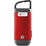 Eton American Red Cross Crank-Powered Clipray Clip-On Flashlight & Smartphone Charger, Red