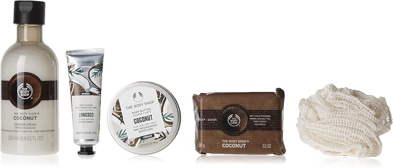 The Body Shop Coconut Essentials Gift Set 5pc 96HR Moisture Reusable Case
