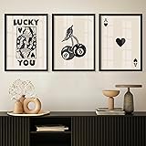 Heiple Framed Set of 3 Poker Wall Art Lucky You