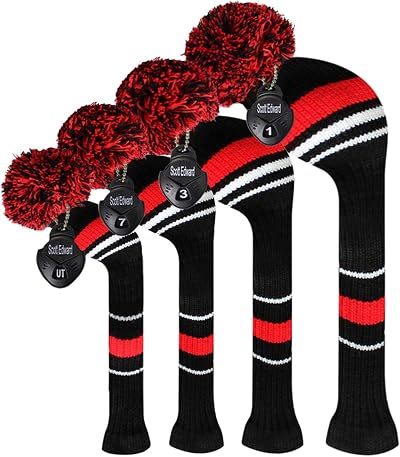 Scott Edward Knit Golf Wood Headcovers Set of 4 Driver Fairway Hybrid UT