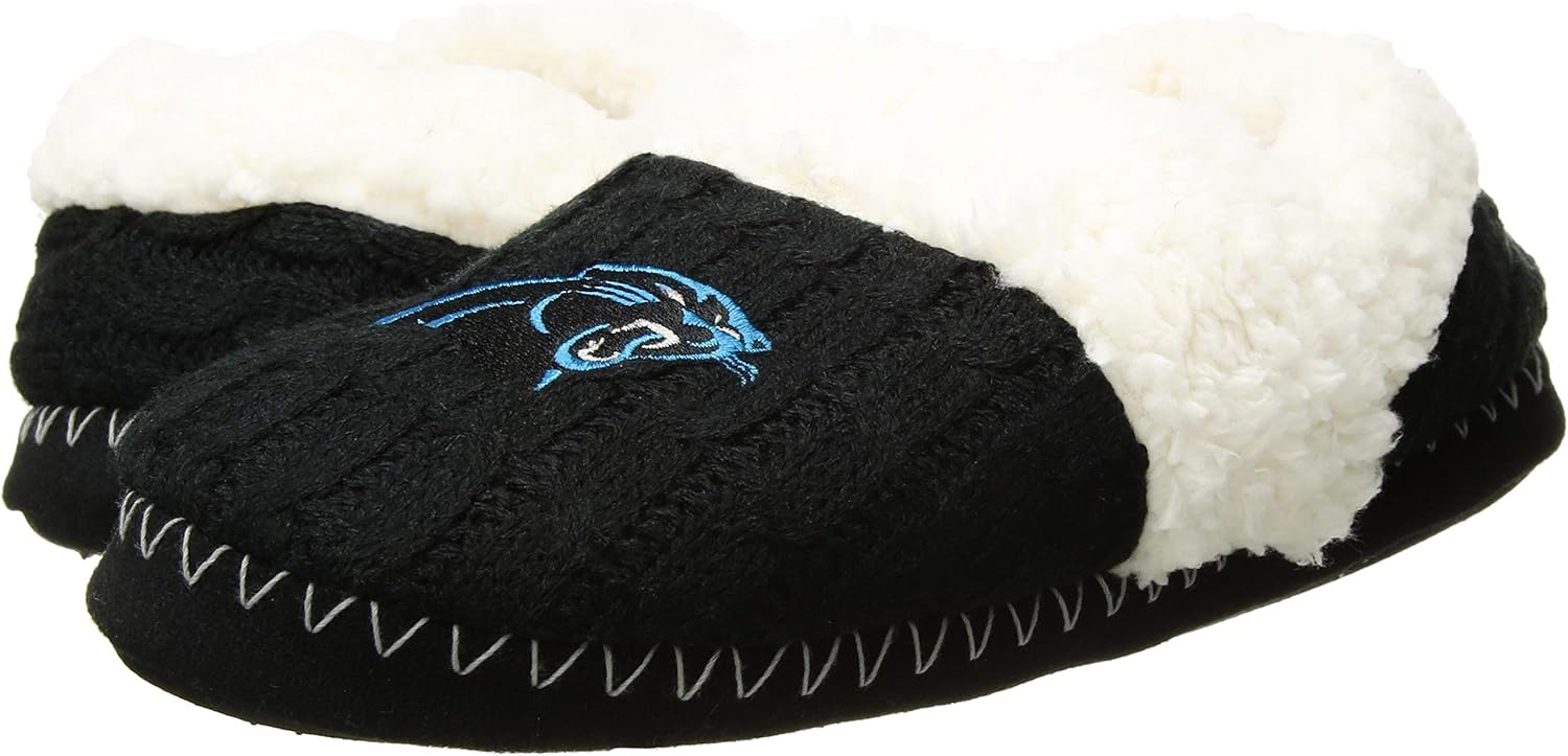 FOCO Womens NFL Team Logo Moccasin Slippers : Clothing