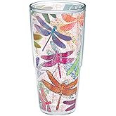Tervis Made in USA Double Walled Dragonfly Mandala Insulated Tumbler Cup Keeps Drinks Cold & Hot, 24oz Unlidded, Classic
