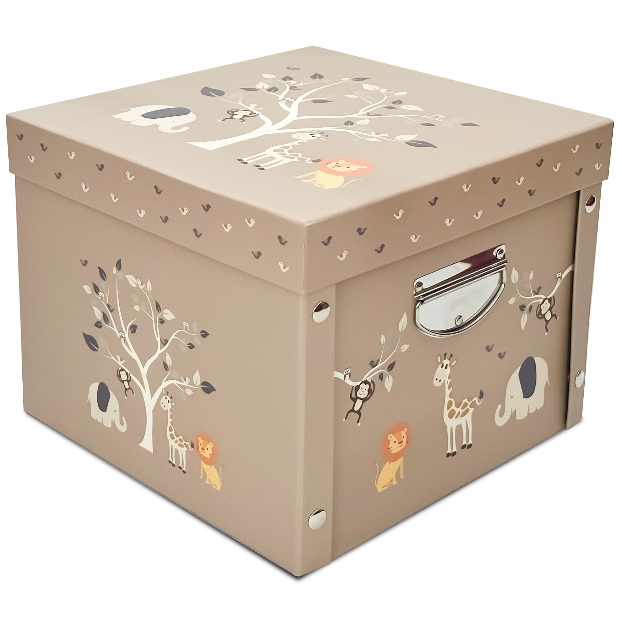 GroWings Baby Memory Keepsake Box Large, Durable & Collapsible Mocha Gift Box for Newborn Boys & Girls, Perfect for Storing Baby's Precious Memories