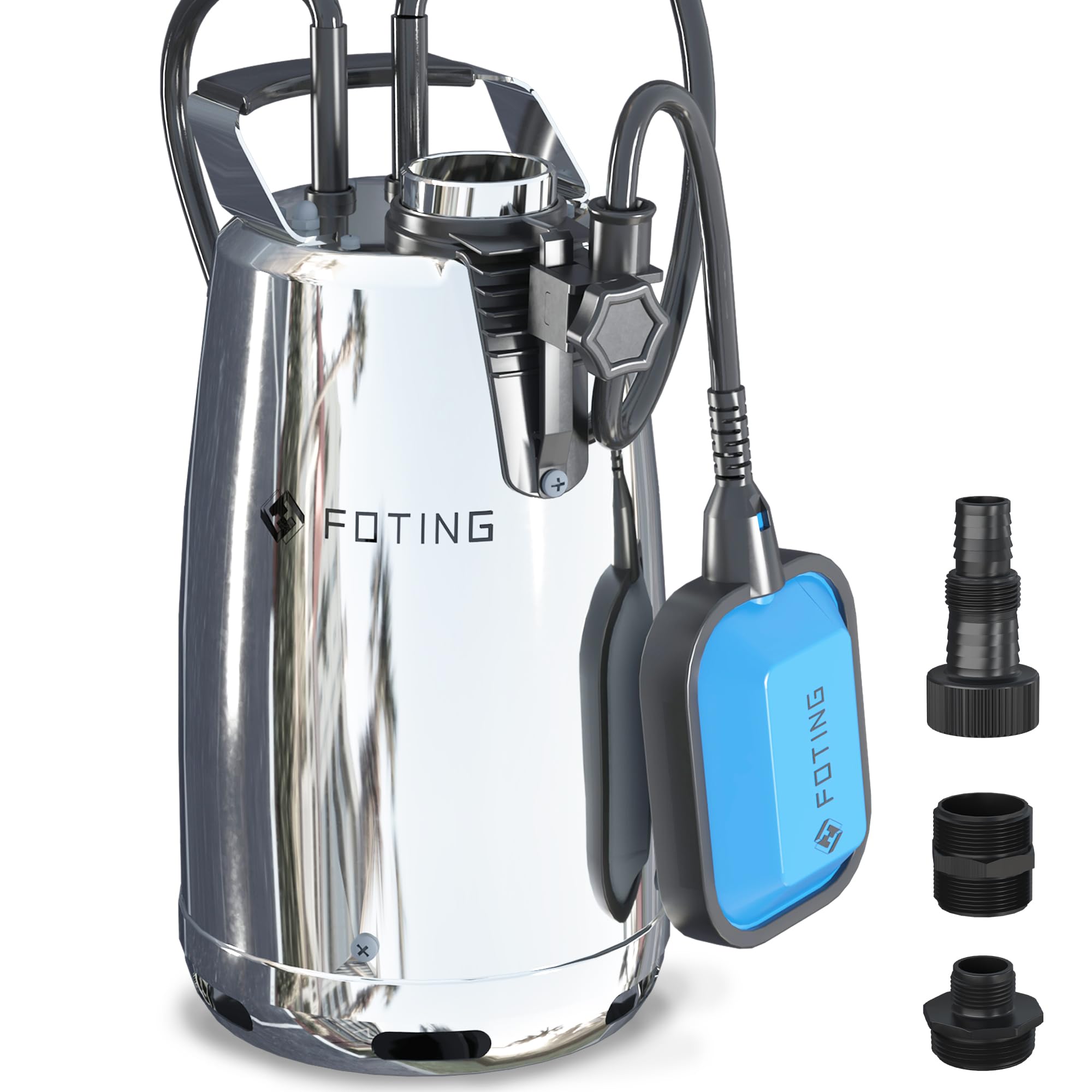 Sub Pump Pool Basement Flood Pump 1.2HP Submersible - 4200GPH Stainless Steel Water ...