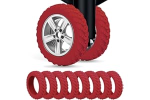 Nottnnut Luggage wheel covers suitcase wheels protectors for dual-wheeled luggage suitcase with a diameter of 2-2.4 inches /5-6cm (8, Red)
