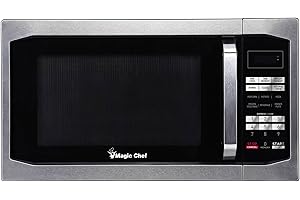 Magic Chef MCM1611ST 1100 Watts 1.6 Cu Ft Stainless Steel Countertop Microwave with 10 Power Levels, Auto Defrost, Express Cooking & Child Safety Lock
