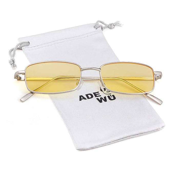 ADEWU Retro Sonnenbrille Rechteckig Vintage Ovale Brille für Damen Herren