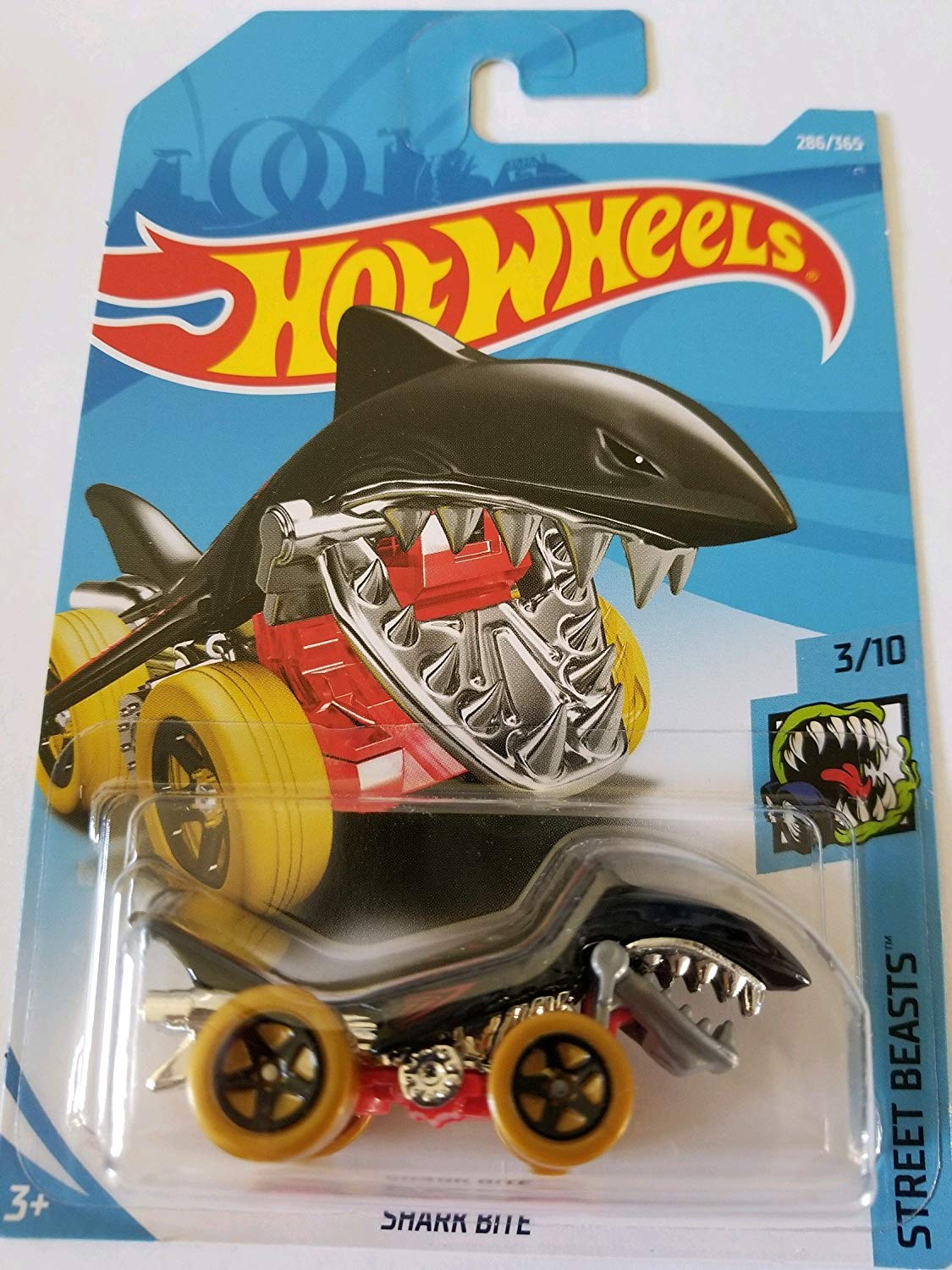 Hot Wheels 2018 50th Anniversary Street Beasts Shark Bite (Shark Car) 286/365, Black