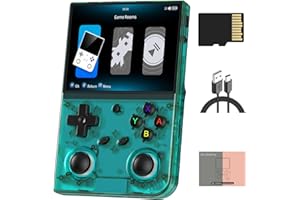 DORITENEY RG35XX Pro Retro Handheld Game Console 3.5-inch IPS Screen 64GB Game Card RG35XX Pro Linux OS Game Player 3200mAh Battery Compatible with Bluetooth WiFi RG35XXPro Teal