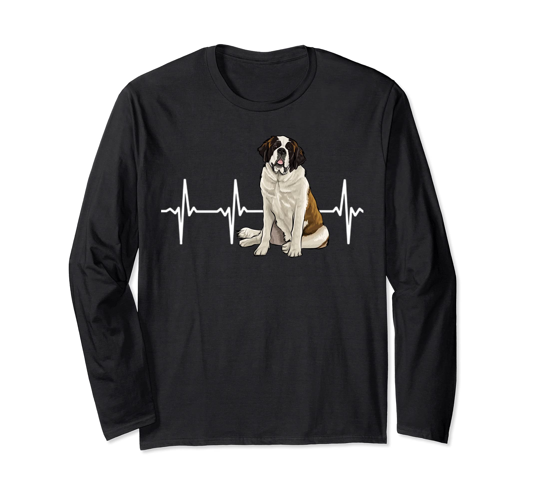 St. Bernard Heartbeat Dog Lover Long Sleeve T-Shirt