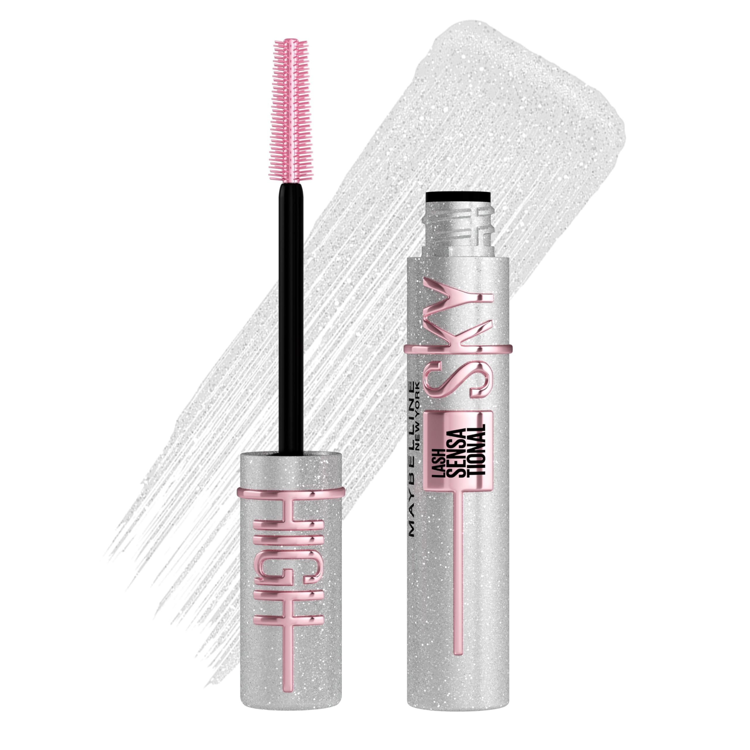 Maybelline Sparkle Mascara, Lash Sensational Sky High Volumizing & Thickening, Eyelash Lengthening, Flake-Free Formula, Washable Coloured Mascara, Full Volume Mascara, Colour: Space Diamond