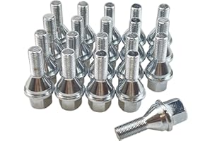 KIOOZSY 20pcs 611-005 6511051AA Wheel Lug Bolts M12x1.25 Upgrade 19mm Hex Length 28mm for 14-23 Jeep Cherokee (Sliver