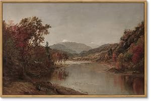 ARPEOTCY Vintage Framed Canvas Wall Art, Fall Vintage Wall Decor for Living Room, 16×24 inches (40×60cm), Vintage Painting for Bedroom, Framed Art Prints, for Office