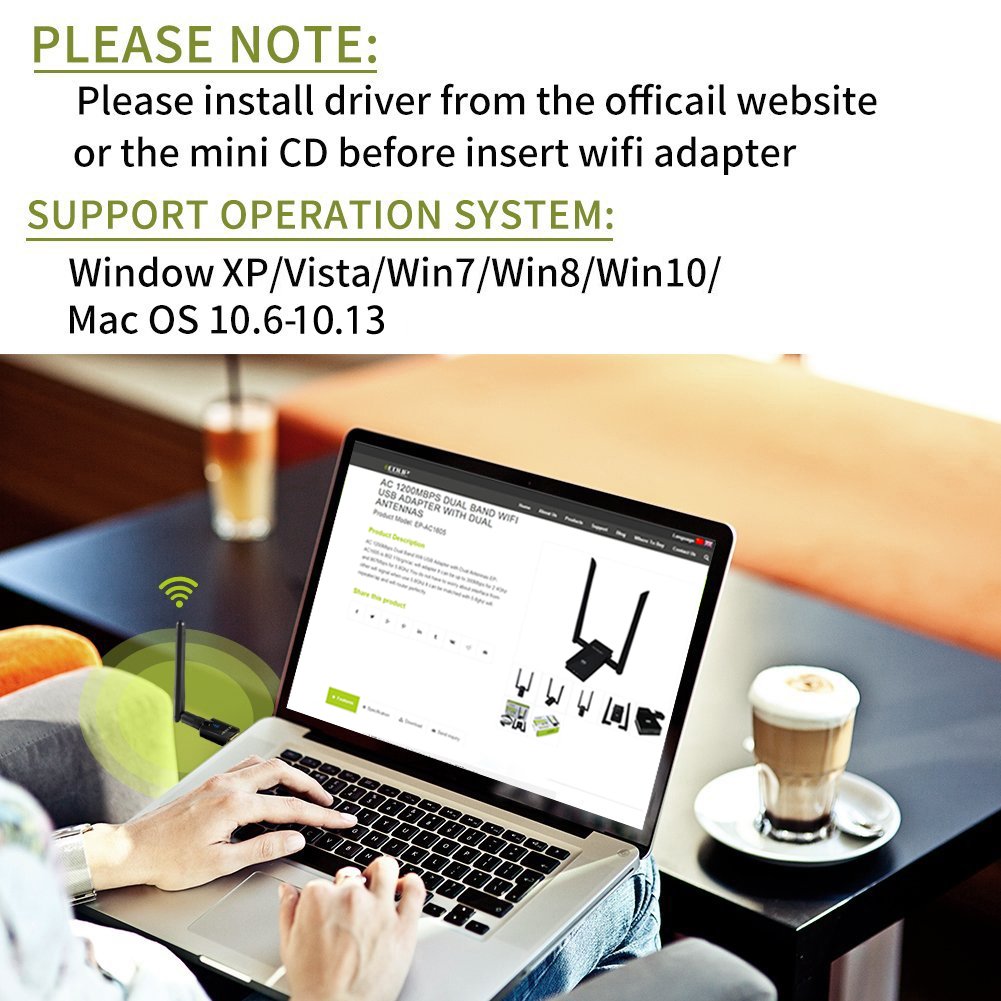 Wifi Adapter ac600Mbps EDUP Wireless Usb Adapter 5.8GHz/2.4GHz Dual Band 600Mbps Usb Adapter 2dBi External Antennas Supports Windows XP,Win Vista,Win 7,Win 8, Win 10,Mac OS X 10.6-10.13