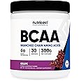 Nutricost BCAA Powder (Grape, 30 Servings) - Optimal 2:1:1 Ratio, Vegetarian, Non-GMO