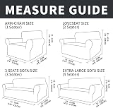 Yeahmart Thick Velvet Sofa Cover 3 Seater Premium Stretch Khaki view 5