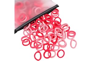 ZINGSO 100 Pcs Baby Hair Ties, Cotton Hair Ties for Girls and Kids, Multicolor Small Seamless Hair Bands Elastic Ponytail Holders Kids Toddler Hair Tie toddler hair tie (Mixed Pink)