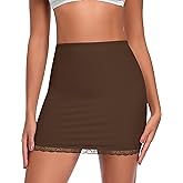 Werkiss Slip Skirt for Under Dress Women Lace Half Slip Slim Fit Slips Above Knee Mini Underskirt