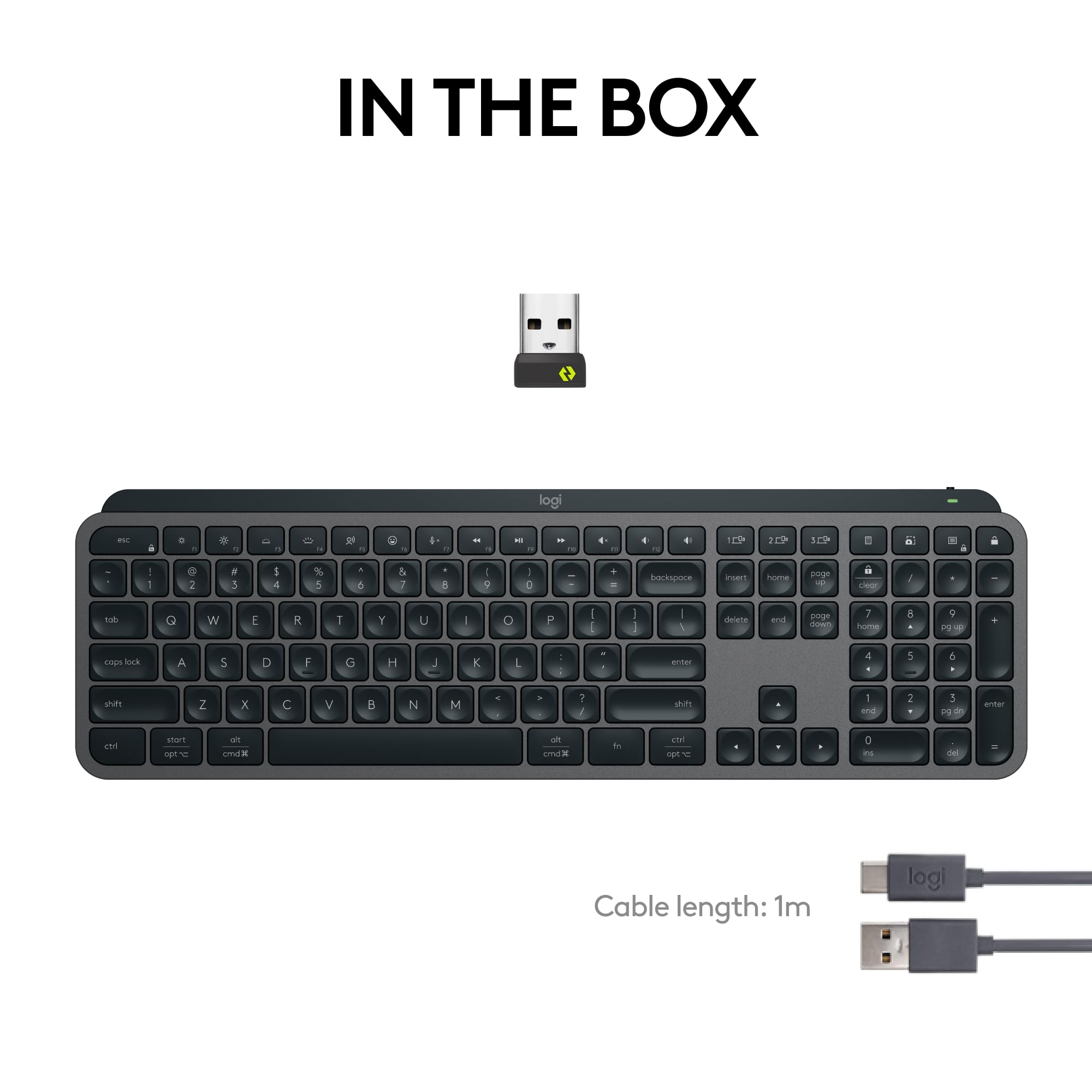 Logitech MX Keys S Wireless Keyboard, Low Profile, Fluid Precise Quiet Typing, Programmable Keys, Backlighting, Bluetooth, USB C Rechargeable, for Windows PC, Linux, Chrome, Mac - Graphite