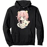 Anime and Cats Lover for Teen Manga kawaii Graphic Otaku Pullover Hoodie