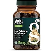 Gaia Herbs Lion's Mane Mushroom - Brain & Nerve Health Support* - 120 Vegan Capsules (120 Servings)