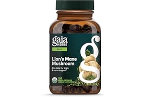 Gaia Herbs Lion's Mane Mushroom - Brain & Nerve Health Support* - 120 Vegan Capsules (120-Day Supply)