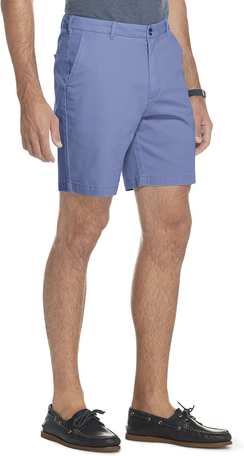 IZOD Men's Saltwater 9.5" Flat Front Chino Short at  Men’s Clothing store