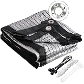 Aluminet Shade Cloth, 85% Heat Reflective Tarp for Blocking Sun with Reinforced Stainless Steel Grommets, for Car Cover, Camping, Pets and Greenhouse,6.5x8FT