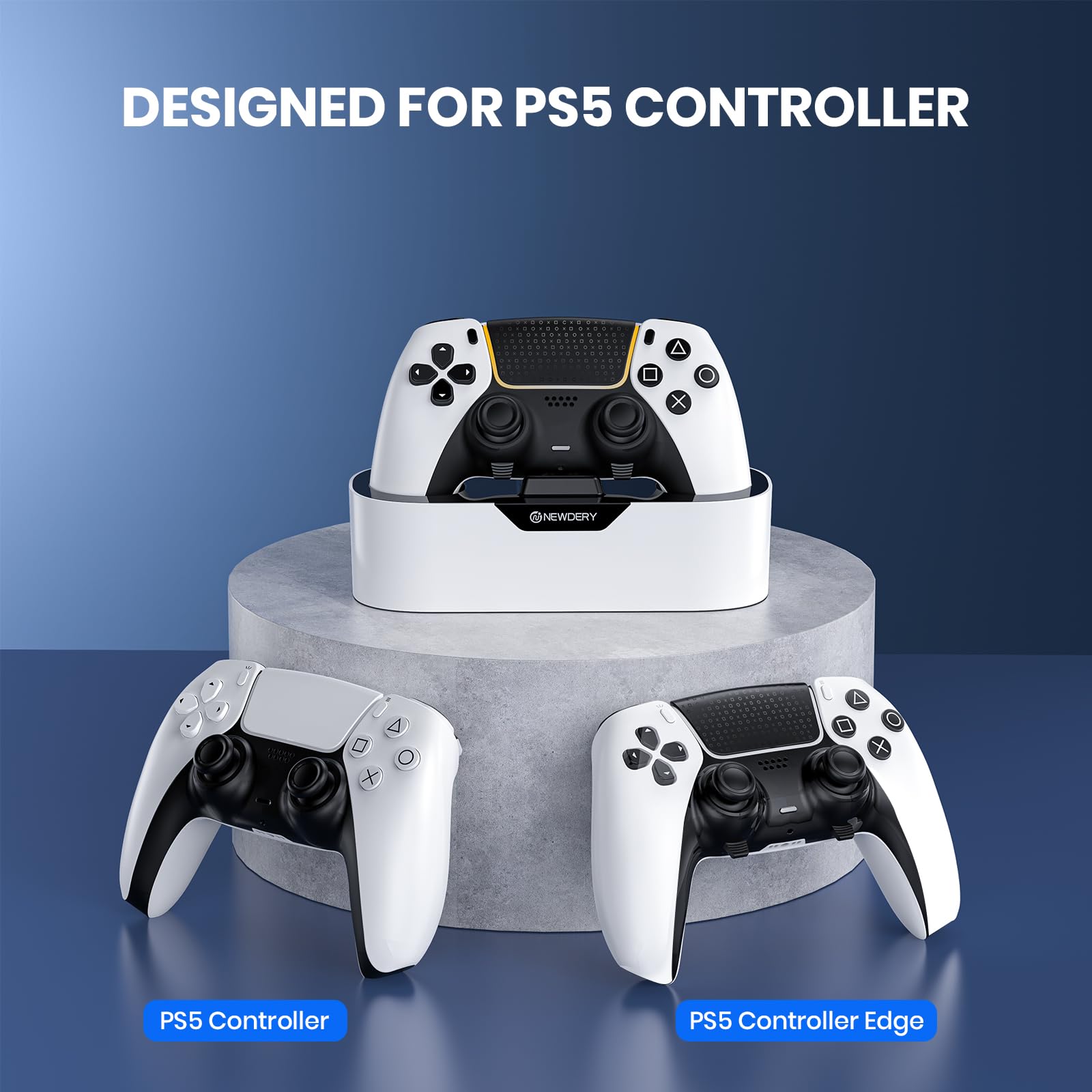 NEWDERY PS5 Controller Ladestation, Schnellladestation für PlayStation 5 Controller, Einzel Controller Ladeständer als Ersatz für PS5 Controller und PS5 Pro Controller 4
