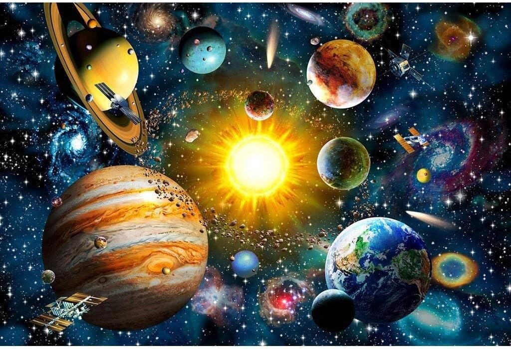 Galaxy Universe Cosmos Space Stars Nebula Art Painting, Wooden Jigsaw Puzzles for Adults Kids，300/500/1000/1500 Pieces for Boy Girl Friends Gift Toys Game Decoration ( Color : F , Size : 500pcs )