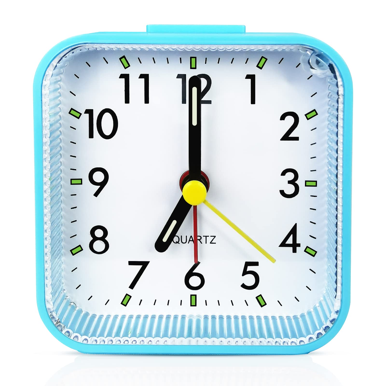 Photo 1 of Lamisola Small Battery Operated Analog Alarm Clock for Bathroom, Travel Clock,Quieter Bedrooms Desk Bedside Clocks for Kids Teen,Blue