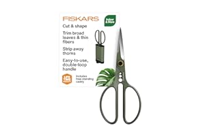 Fiskars Shaper Plant Shears, Plant Snip & Holder, Precision Indoor Gardening Shears, 6"