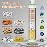 MEKO Shower Head with 15 Stage Filter Hard Water Filter 3+1 Modes Grey view 3