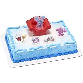 Blue's Clues &amp; You Cake Topper | 6 Piece Birthday Party Decoration Set | Featuring Blue, friends and Thinking Chair figurine, officially licensed, food safe, 3D, reusable