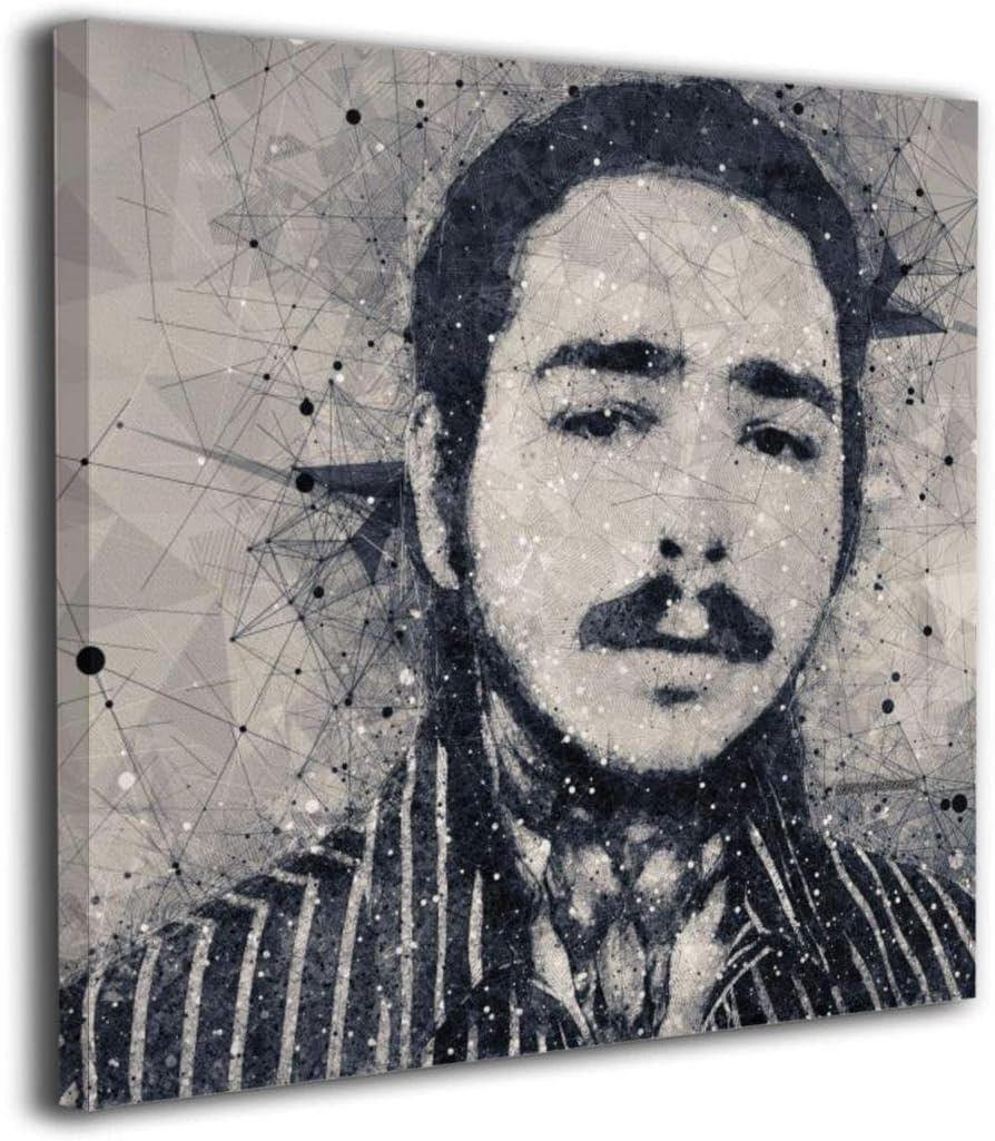 Changxingr Post & Malone Canvas Art Design HD Prints Oil Paintings,Custom Wall for Modern Home Picture Frames,Decoration Posters Frame