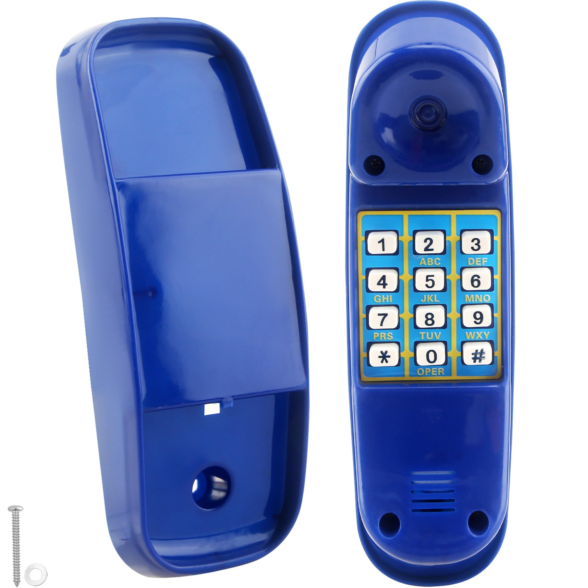 Haconba Swingset Phone Toys Playground Phone Pretend Treehouse Telephone Toy with Numeric Key for Outdoor Playground Jungle Gym Accessories (Blue)