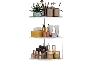 Forest Angle Bathroom Counter Organizer,Countertop Organizer,Vanity Organizers,Bathroom Storage,Bathroom Sink Caddy,Counter Shelf,Corner Counter,Corner Shelves(Black-White Marble)