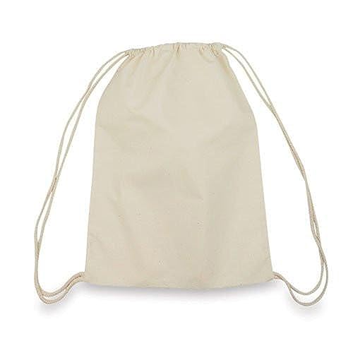 BagzDepot Pack of 12 Cotton Drawstring Backpack Bags 14