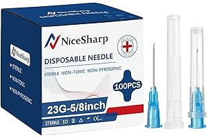 ISOPEN 100PCS 23Ga 5/8 inch Needle,Lab Dispensing Accessories, Refilling Inks,Individually Packaged