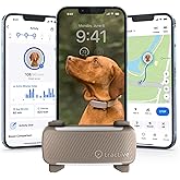 Tractive Smart Dog GPS Tracker | Live Pet Tracker with Virtual Fence | Vital Signs Monitoring of Heart & Respiratory Rate | Bark Monitoring | Dog Collar Attachment (Brown)