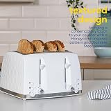 Russell Hobbs Honeycomb 4 Slice Toaster White Textured 1500W 6 Browning view 7