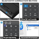 Cimetech Bluetooth Numpad 22 Keys Wireless Numeric Keypad Black view 3