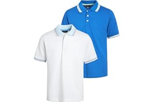 Ben Sherman Boys' Polo Shirt - 2 Pack Classic Fit Short Sleeve Pique Polo - Comfort Stretch Golf Shirt for Boys (8-18)